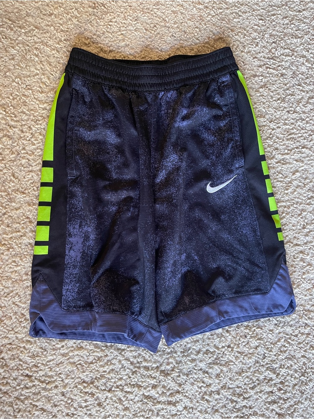 Nike Kid’s Black & Neon Green Athletic Shorts
